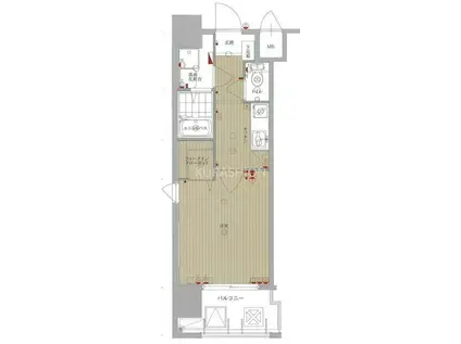 ネストピア天神東(1K/14階)の間取り写真