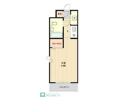 ジョイフル氷川台(1K/4階)の間取り写真