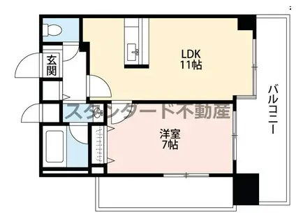 プレサンス心斎橋モデルノ(1LDK/13階)の間取り写真