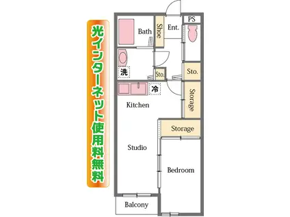東武東上線 東松山駅 徒歩32分 2階建 築11年(1LDK/2階)の間取り写真