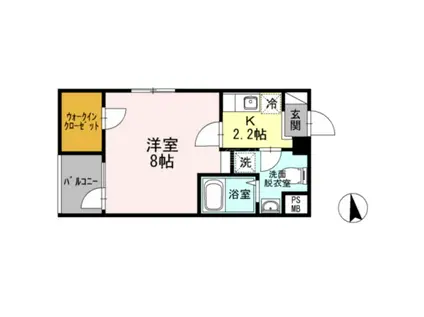 POPS(1K/5階)の間取り写真