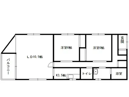 パレンテ(2LDK/4階)の間取り写真