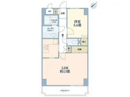 旗の台スカイマンション(1LDK/4階)の間取り写真