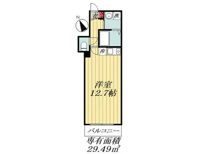 ドゥアエSHOTO(ワンルーム/1階)の間取り写真
