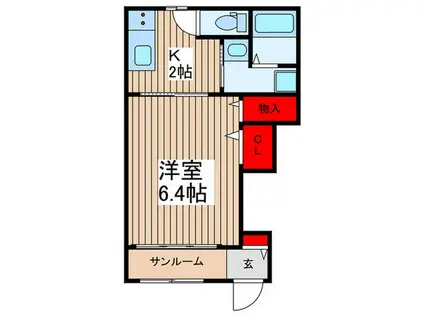 埼玉高速鉄道 戸塚安行駅 徒歩9分 2階建 築3年(1K/1階)の間取り写真