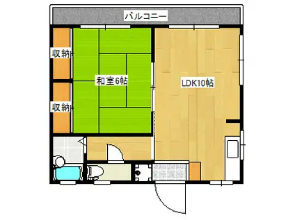 エスペランス門松(1LDK/1階)の間取り写真