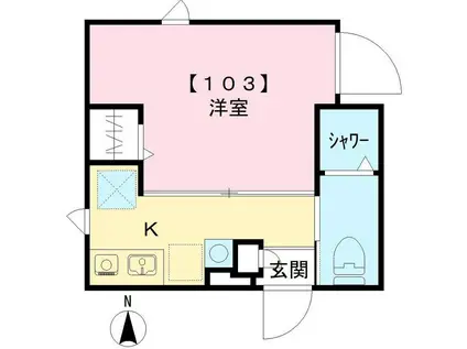 THE ROOM`S 大森町駅前(1K/1階)の間取り写真