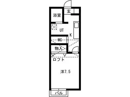 ブルーリーフI(1K/1階)の間取り写真