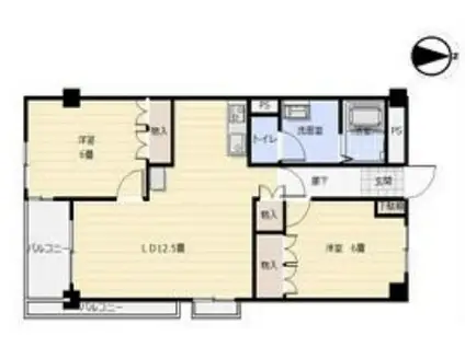 さんようレジデンス(2LDK/1階)の間取り写真