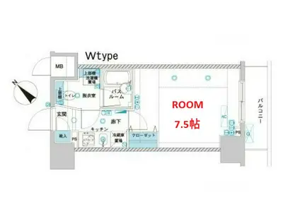 フェニックス横濱関内BAY GAIA(1K/3階)の間取り写真