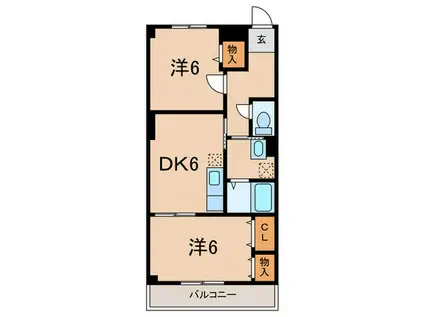 バージンブリッジ(2DK/3階)の間取り写真