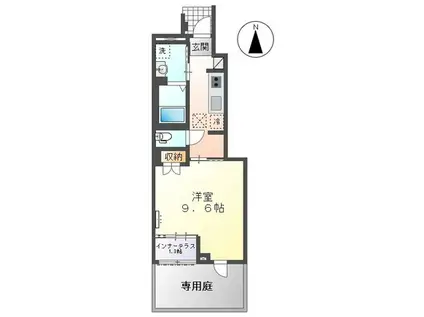 森本2丁目アパートII(1K/1階)の間取り写真