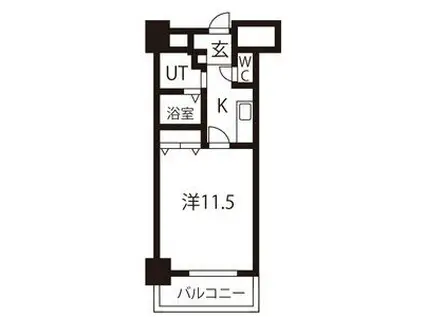 TQレジデンス名古屋錦(1K/3階)の間取り写真