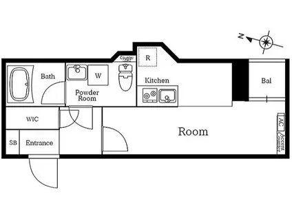 プレニーズ護国寺PREMIER(ワンルーム/1階)の間取り写真