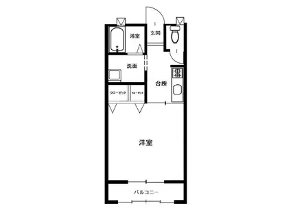 リッチ城北 B館(1K/2階)の間取り写真