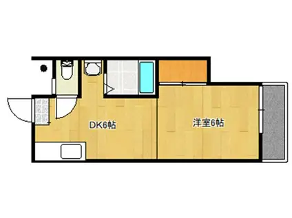 ベイウィンイマフク(1DK/3階)の間取り写真