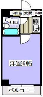 シャトレ―舞浜(1K/2階)の間取り写真