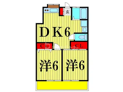 かがりび(2DK/1階)の間取り写真