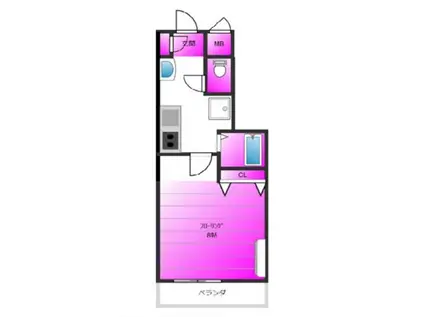 モンシャーメゾン(1K/3階)の間取り写真