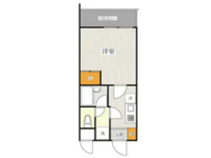 アルファウイング薬大前(1K/5階)の間取り写真