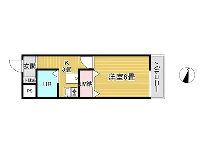 協栄マンション OYAMA(1K/4階)の間取り写真