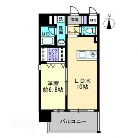 ハアラン高柳(1LDK/2階)の間取り写真