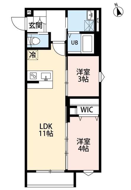 エルシーク蕨(2LDK/1階)の間取り写真