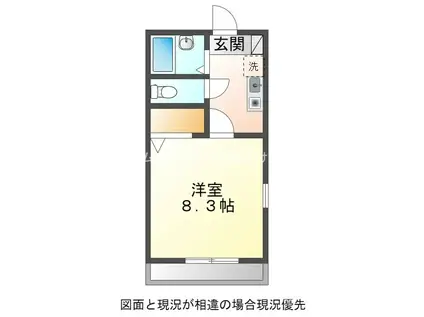 ミューズイン御津(1K/2階)の間取り写真