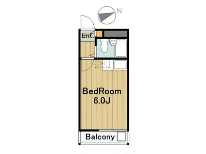 メゾンド来夢(ワンルーム/2階)の間取り写真