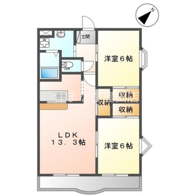 メゾン・ド・アンジュ(2LDK/2階)の間取り写真