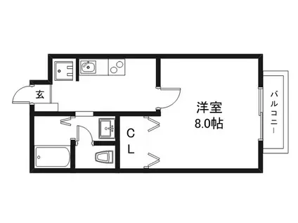 VEGA(1K/2階)の間取り写真
