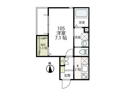 プレジオ高津(1K/2階)の間取り写真