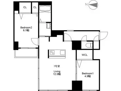 スペチアーレ プリーモ(2LDK/10階)の間取り写真