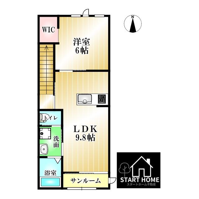 レーグル1番館(1LDK/2階)の間取り写真