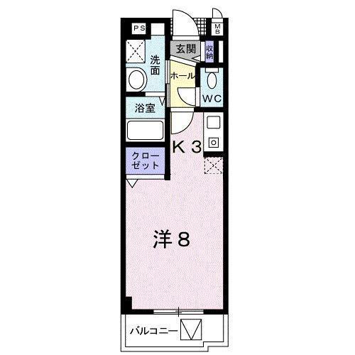 シールド青葉(1K/3階)の間取り写真