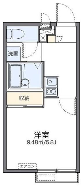 レオパレスルミエール馬場(1K/2階)の間取り写真