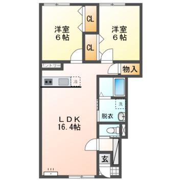 Mハイツ高砂23(2LDK/1階)の間取り写真
