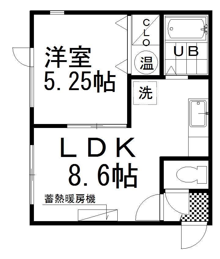 アビターレ(1LDK/2階)の間取り写真