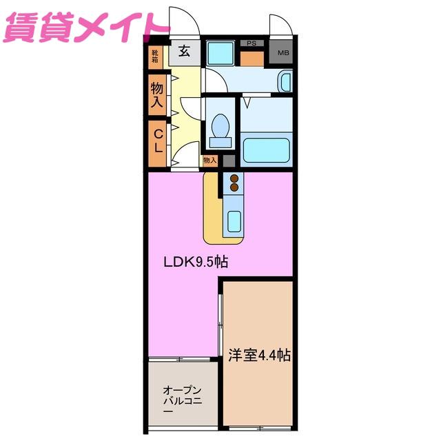 クオーレトラストIII(1LDK/1階)の間取り写真