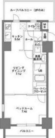 KDX岩本町レジデンス(1LDK/7階)の間取り写真