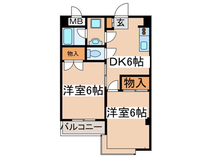 市橋ビル(2DK/2階)の間取り写真