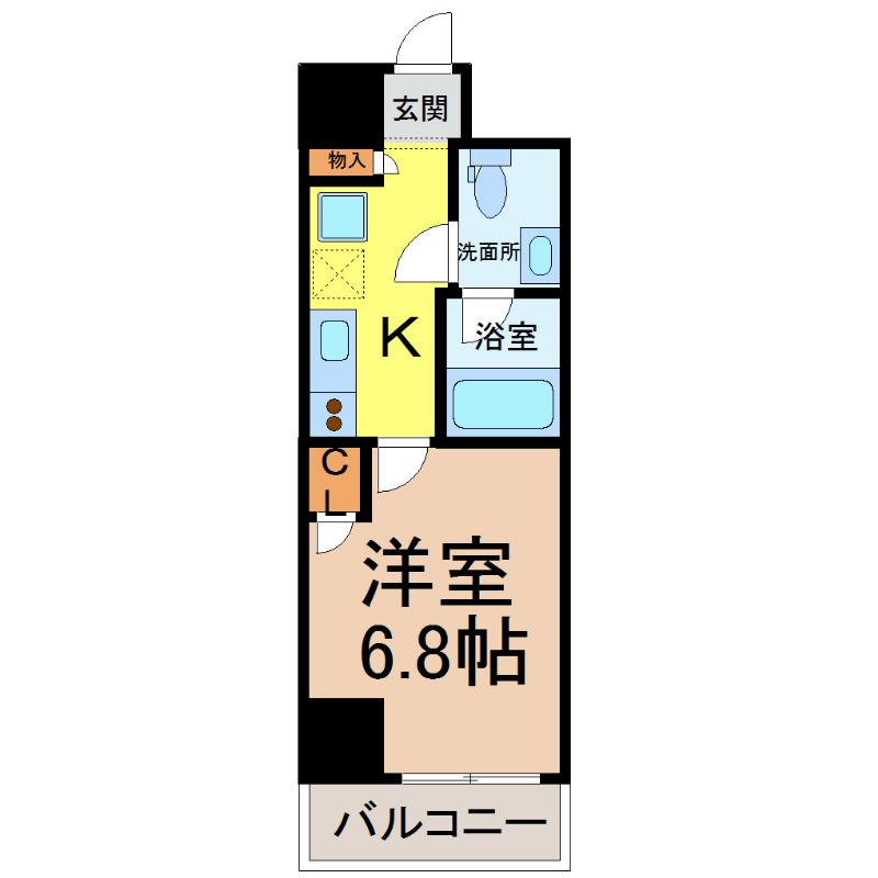 ERUZA BLDG名古屋駅前(1K/14階)の間取り写真