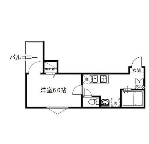 MELDIA中央区祐光4丁目(1K/2階)の間取り写真