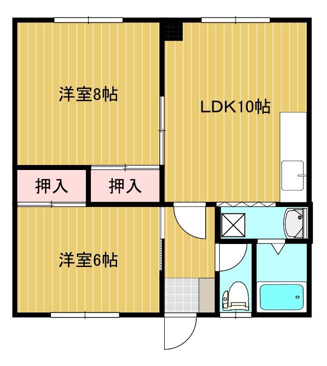 サン朝日(2LDK/1階)の間取り写真
