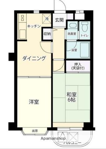 ヨコスカビルI(2DK/2階)の間取り写真