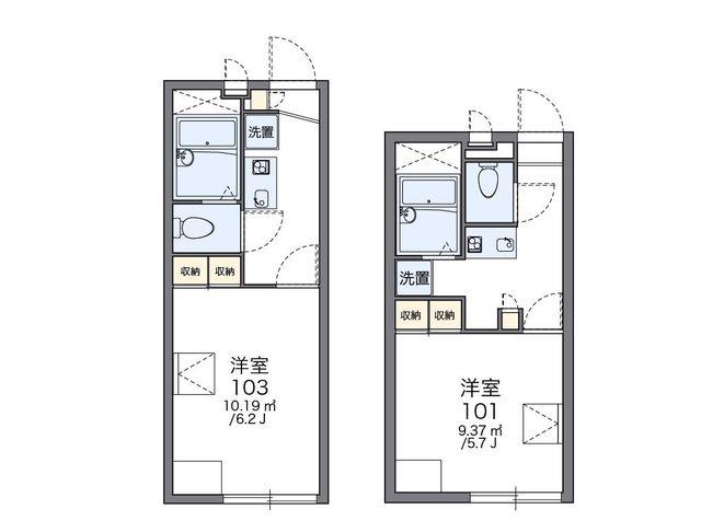 レオパレスオアシス(1K/2階)の間取り写真
