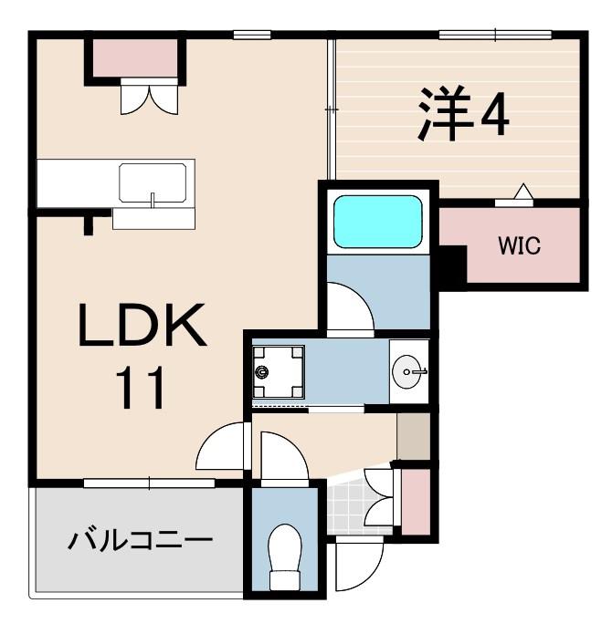 スマートコート西宮ANNEX(1LDK/1階)の間取り写真