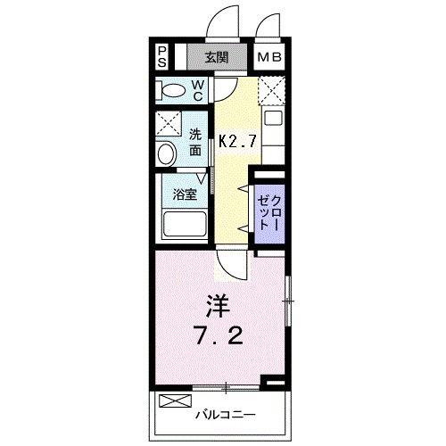 ラヴィベール(1K/3階)の間取り写真