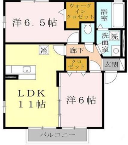 パストラル福田(2LDK/1階)の間取り写真
