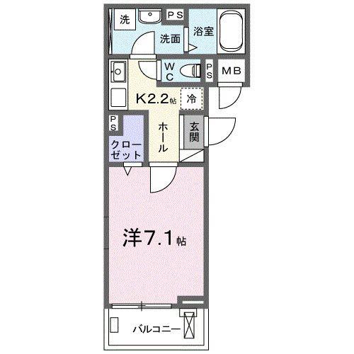 ヒカルサ四日市西浜田(1K/3階)の間取り写真
